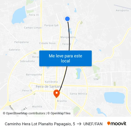 Caminho Hera Lot Planalto Papagaio, 5 to UNEF/FAN map