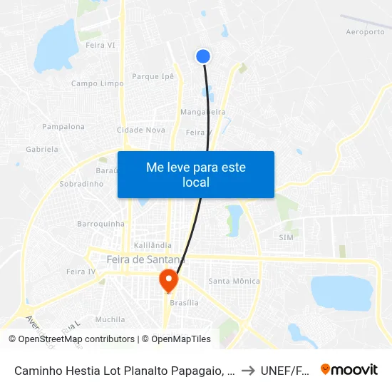 Caminho Hestia Lot Planalto Papagaio, 241 to UNEF/FAN map