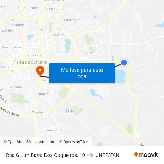 Rua G Ltm Barra Dos Coqueiros, 10 to UNEF/FAN map