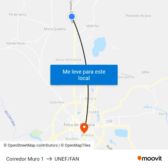 Corredor Muro 1 to UNEF/FAN map