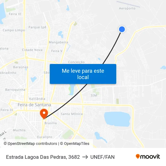Estrada Lagoa Das Pedras, 3682 to UNEF/FAN map