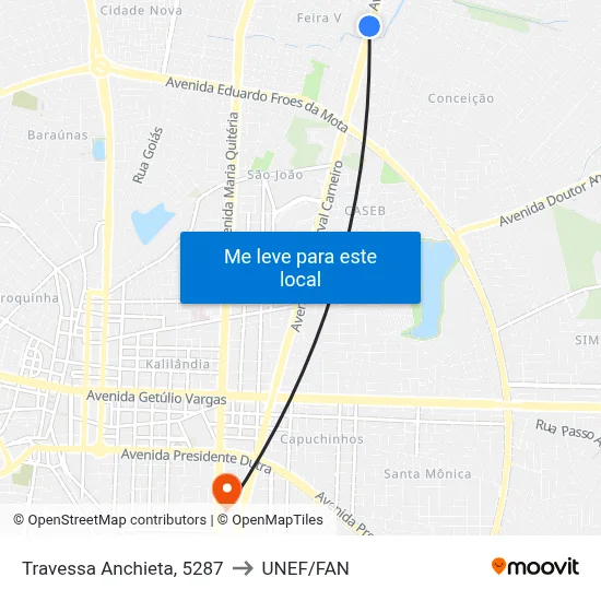 Travessa Anchieta, 5287 to UNEF/FAN map