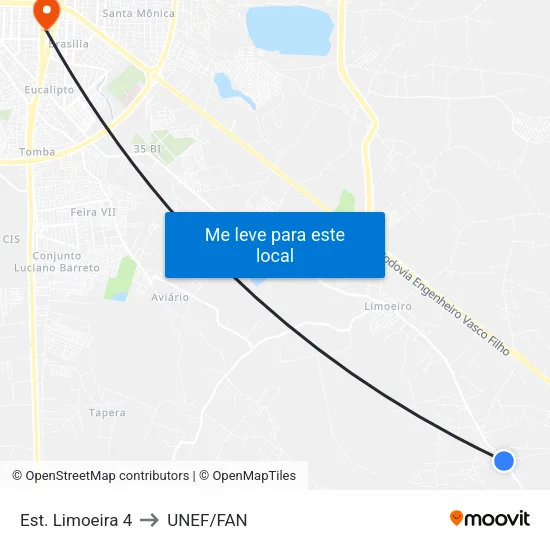 Est. Limoeira 4 to UNEF/FAN map