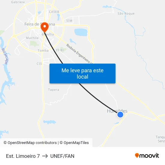 Est. Limoeiro 7 to UNEF/FAN map