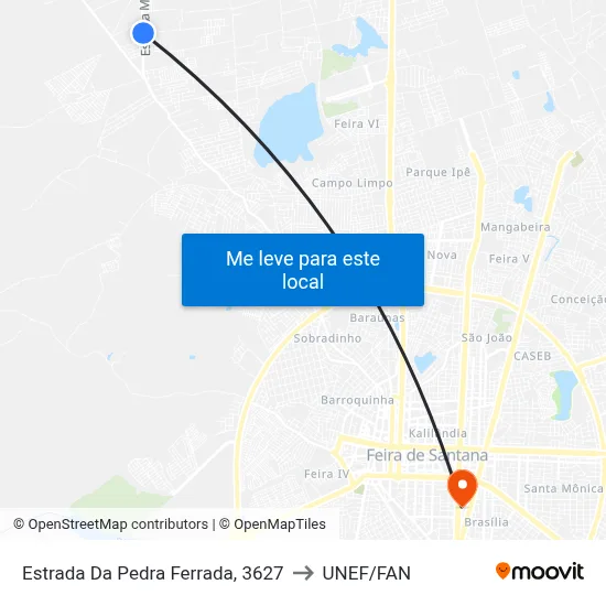 Estrada Da Pedra Ferrada, 3627 to UNEF/FAN map