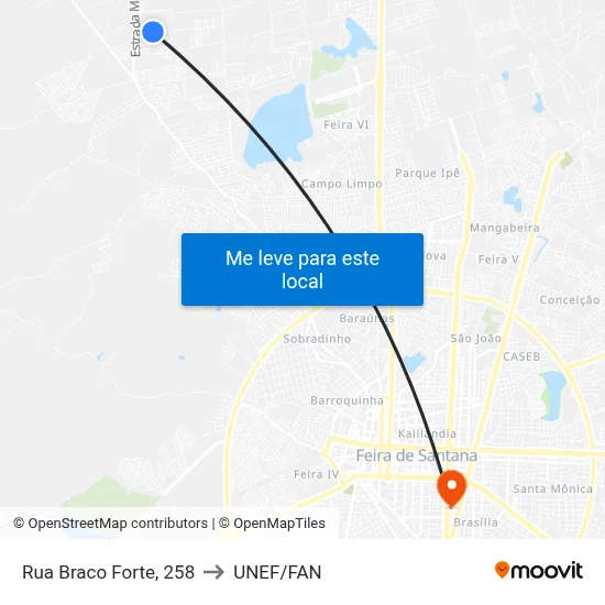 Rua Braco Forte, 258 to UNEF/FAN map