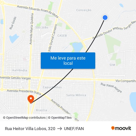 Rua Heitor Villa Lobos, 320 to UNEF/FAN map