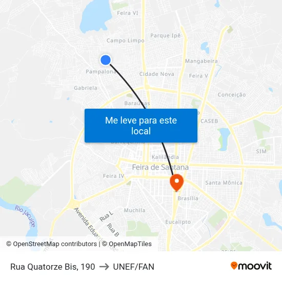 Rua Quatorze Bis, 190 to UNEF/FAN map