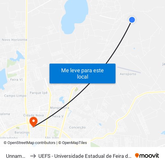 Unnamed 6 to UEFS - Universidade Estadual de Feira de Santana map