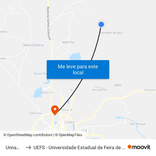 Unnamed to UEFS - Universidade Estadual de Feira de Santana map