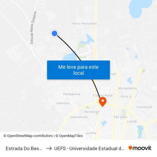 Estrada Do Besouro, 3640 to UEFS - Universidade Estadual de Feira de Santana map