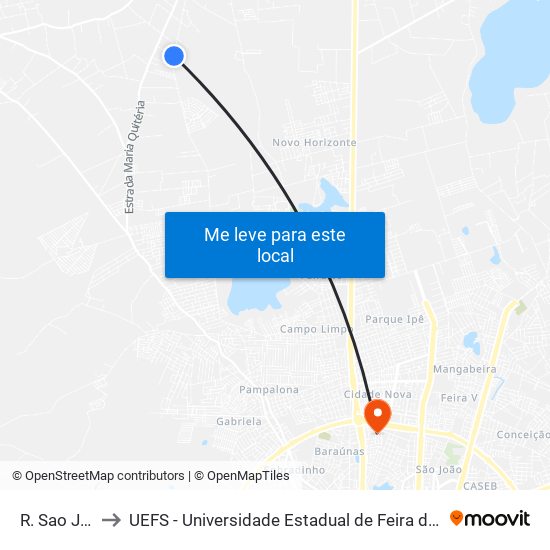 R. Sao José to UEFS - Universidade Estadual de Feira de Santana map