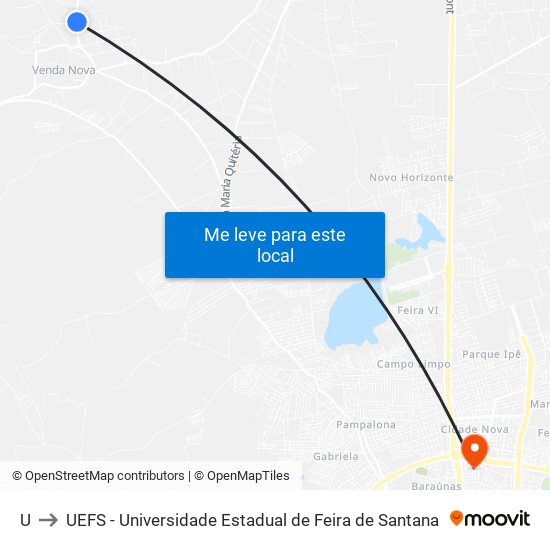 U to UEFS - Universidade Estadual de Feira de Santana map