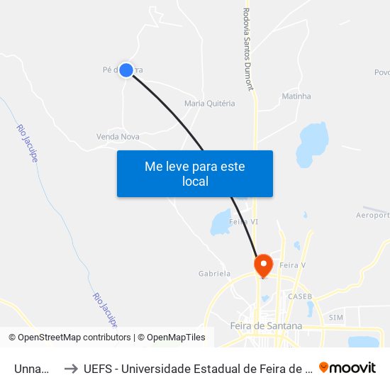 Unnamed to UEFS - Universidade Estadual de Feira de Santana map