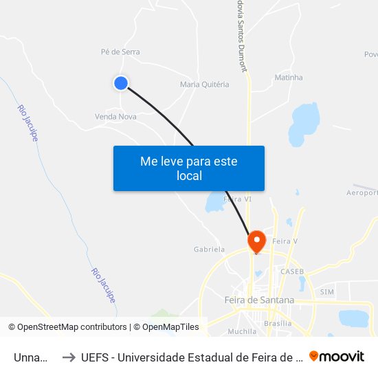 Unnamed to UEFS - Universidade Estadual de Feira de Santana map