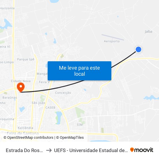 Estrada Do Rosário, 4531 to UEFS - Universidade Estadual de Feira de Santana map