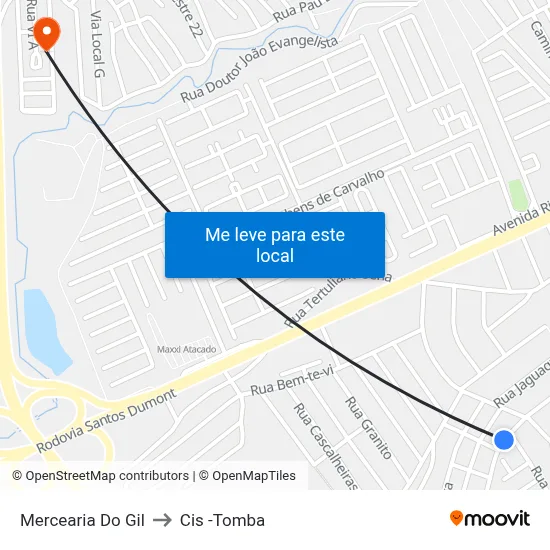 Mercearia Do Gil to Cis -Tomba map