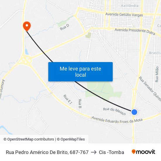 Rua Pedro Américo De Brito, 687-767 to Cis -Tomba map