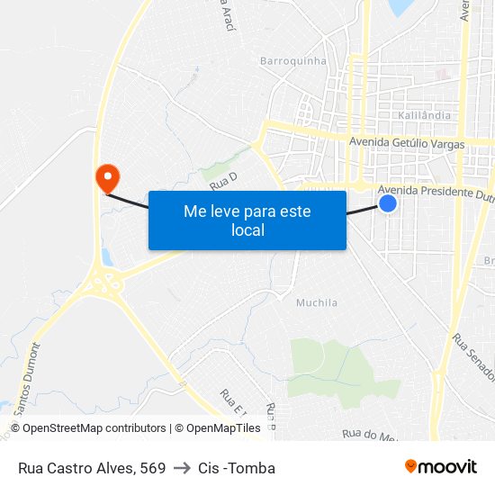 Rua Castro Alves, 569 to Cis -Tomba map