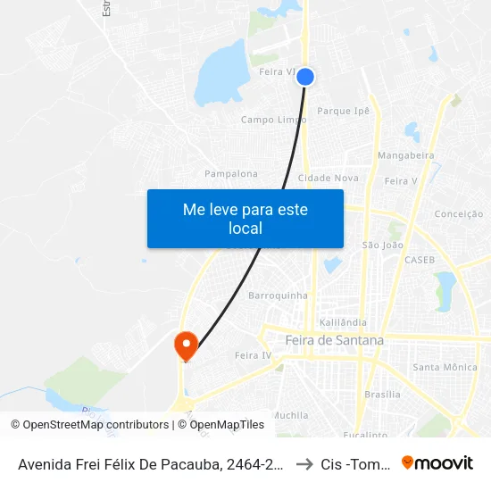 Avenida Frei Félix De Pacauba, 2464-2488 to Cis -Tomba map