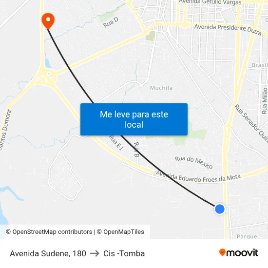 Avenida Sudene, 180 to Cis -Tomba map