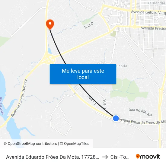 Avenida Eduardo Fróes Da Mota, 17728-17784 to Cis -Tomba map