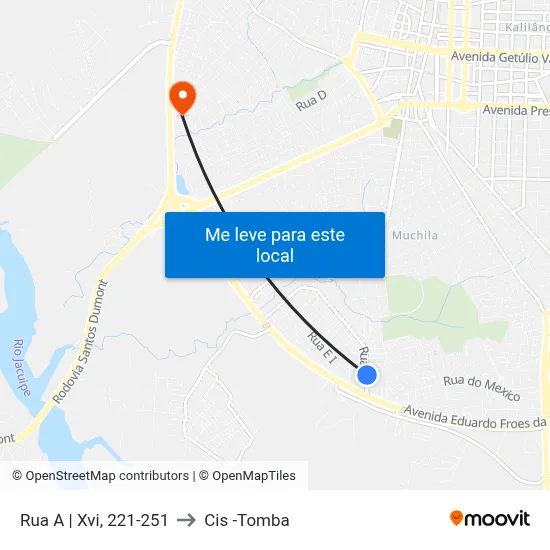 Rua A | Xvi, 221-251 to Cis -Tomba map