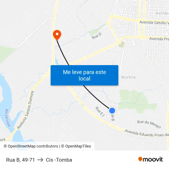Rua B, 49-71 to Cis -Tomba map