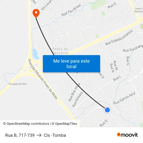 Rua B, 717-739 to Cis -Tomba map