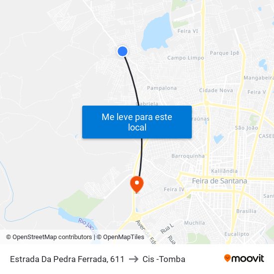 Estrada Da Pedra Ferrada, 611 to Cis -Tomba map