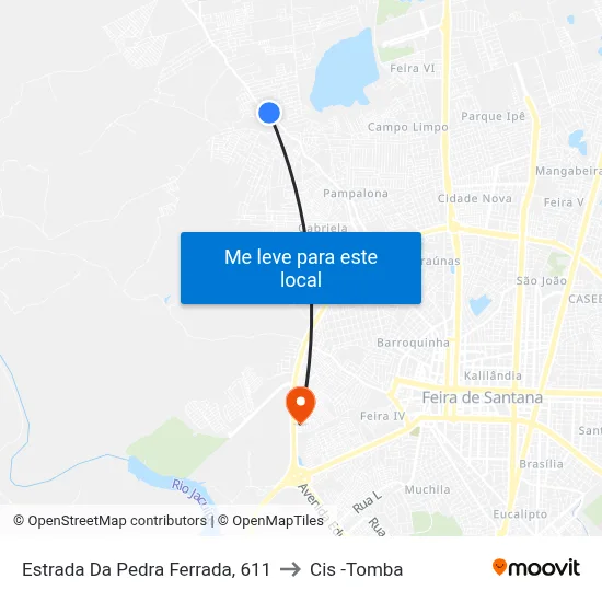 Estrada Da Pedra Ferrada, 611 to Cis -Tomba map