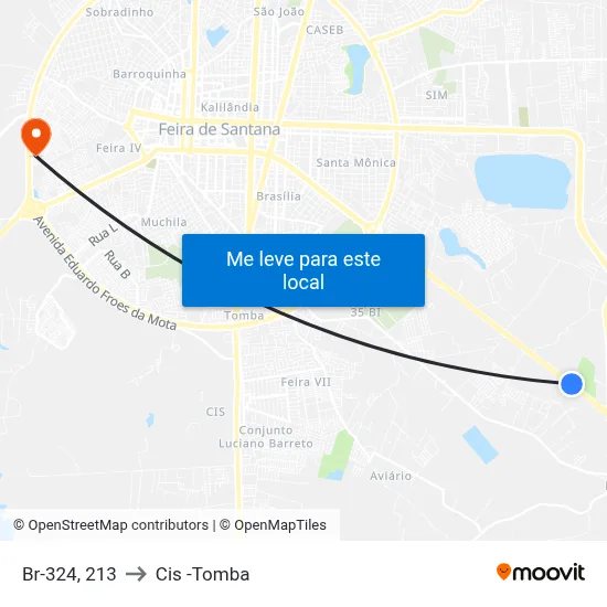 Br-324, 213 to Cis -Tomba map
