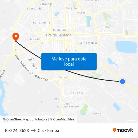 Br-324, 3623 to Cis -Tomba map