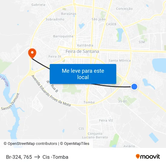 Br-324, 765 to Cis -Tomba map