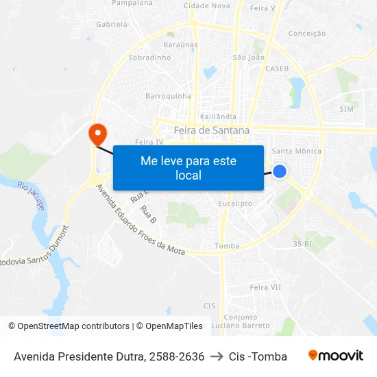 Avenida Presidente Dutra, 2588-2636 to Cis -Tomba map