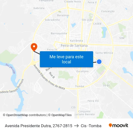 Avenida Presidente Dutra, 2767-2815 to Cis -Tomba map