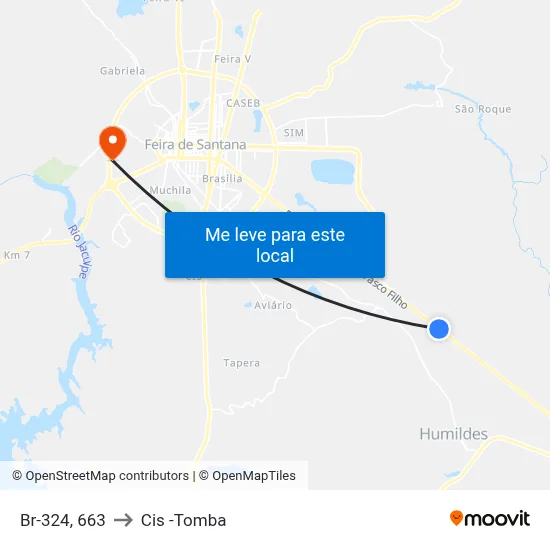 Br-324, 663 to Cis -Tomba map