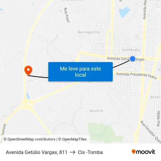 Avenida Getúlio Vargas, 811 to Cis -Tomba map
