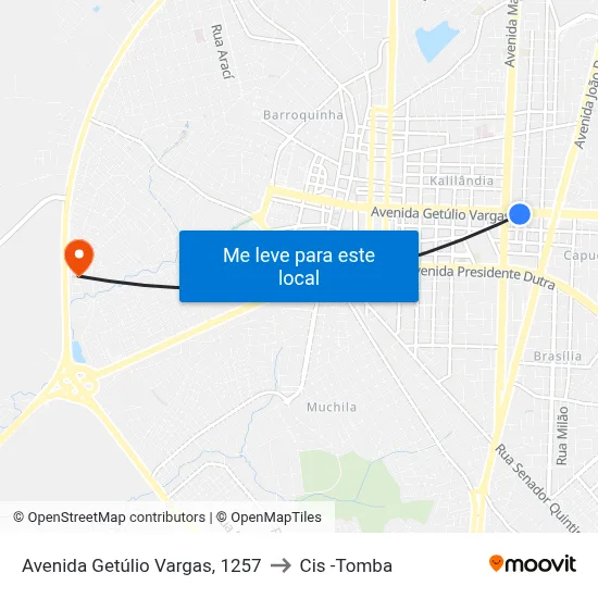 Avenida Getúlio Vargas, 1257 to Cis -Tomba map
