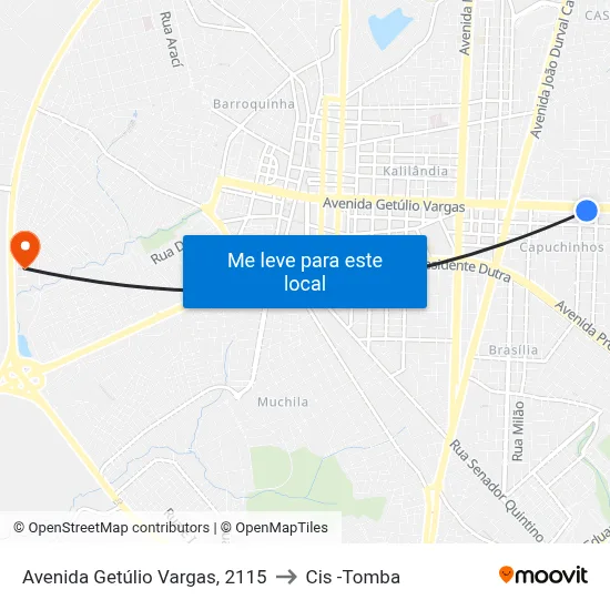 Avenida Getúlio Vargas, 2115 to Cis -Tomba map