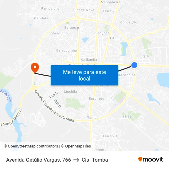 Avenida Getúlio Vargas, 766 to Cis -Tomba map