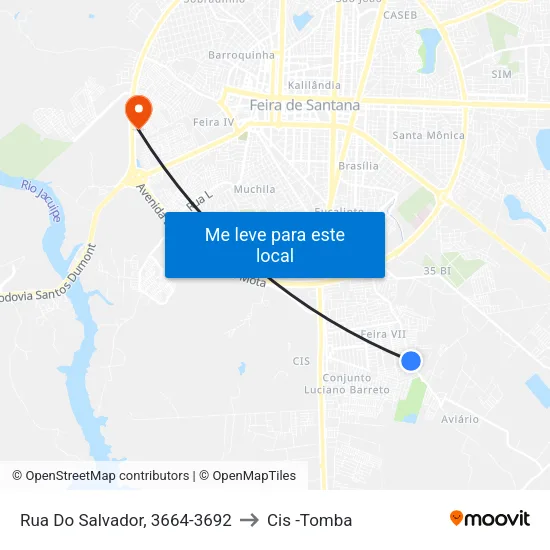Rua Do Salvador, 3664-3692 to Cis -Tomba map