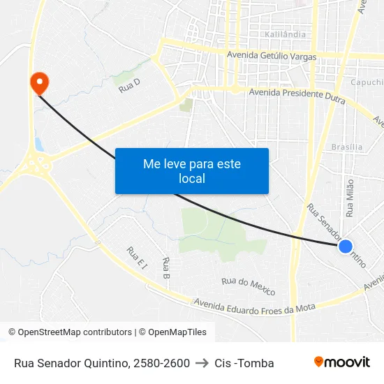 Rua Senador Quintino, 2580-2600 to Cis -Tomba map