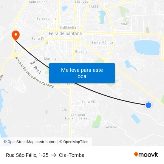 Rua São Félix, 1-25 to Cis -Tomba map