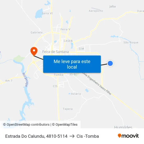 Estrada Do Calundu, 4810-5114 to Cis -Tomba map