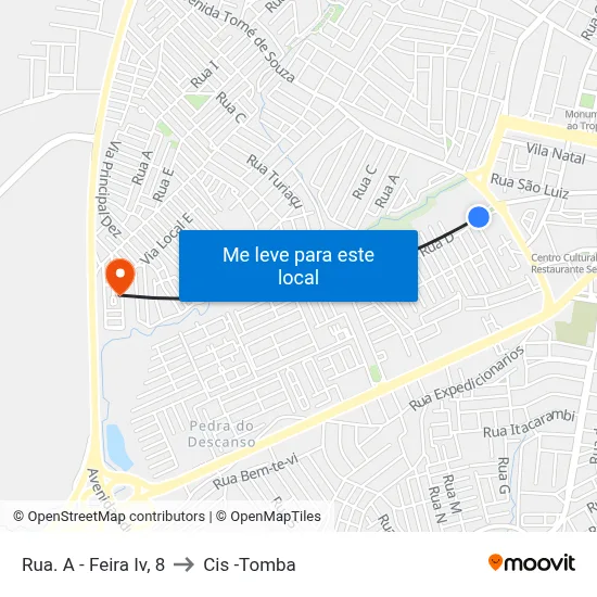 Rua. A - Feira Iv, 8 to Cis -Tomba map