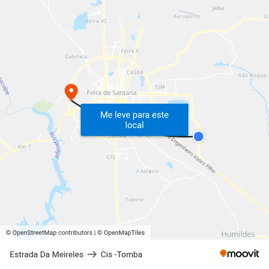 Estrada Da Meireles to Cis -Tomba map