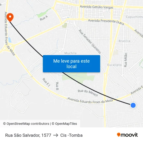 Rua São Salvador, 1577 to Cis -Tomba map