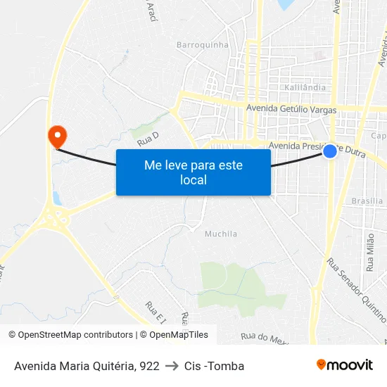 Avenida Maria Quitéria, 922 to Cis -Tomba map