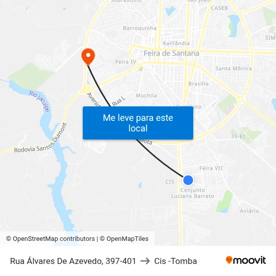 Rua Álvares De Azevedo, 397-401 to Cis -Tomba map